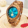 Wristwatches Women's Wood Wrist Watch Fashion Simulated Diamond Dial Wife Girlfriend Stylish Simplicity Quartz Wooden Watches For Ladies