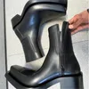 Zwarte herenlaarzen Rits vierkante neus Man enkellaarsjes Luxe mannelijke Chelsea Boot Designer schoen