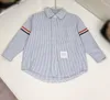 New baby Shirt lapel boys coat Size 90-130 CM high quality kids designer clothes Stripe design Child Blouses Nov25