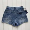 Женщины короткие джинсы летние джинсовые джинсовые шорты дизайнерские треугольные значки повседневные шорты штаны