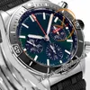 BLS Chronomat B01 ETA Valjoux A7750 Cronógrafo Automático Relógio Masculino 44 Moldura Cerâmica Verde Preto Mostrador Borracha UB0136251L1S1 Super Edition Reloj Hombre Puretime c3