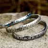 Bracelet de haute qualité en acier inoxydable Viking Rune Bracelets pour hommes femmes rétro ouvert mode nordique amulette bijoux en gros