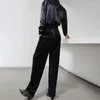 Etapa desgaste 2023 pantalones de baile latino terciopelo negro pantalones de cintura alta pantalones de práctica estándar nacional baile de salón SL5841