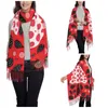 Sciarpe Sciarpa con nappa da donna Stile Yayoi Kusama Fungo punteggiato Arte moderna Grande inverno Autunno Scialle e avvolgere Regali Cashmere