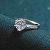 Bague de fiançailles en Moissanite, en or massif 14K, à 6 broches, 3ct, très brillante, meilleur cadeau, offre spéciale