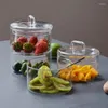 Storage Bottles Airtight Glass Jars Stackable Jar Sealed Salad Fruit Bowl Moisture-Proof Grain Container Kitchen Refrigerator Organizer