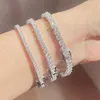 Selling S925 Sterling Silver Tennis Bracelet with Moissanite Diamond Real Gold Plated Manufacturer Custom 3mm 4mm 5mm 6.5mm