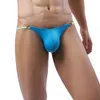 Sexy ultra-fino corda transparente cuecas masculinas saco respirável mini calcinha anel de metal u convexo biquíni lingerie