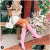 Boots Brand Fashion Colorf Love Heart Ridding Western For Women Cowgirl Cowboy Chunky Heel Mid Calf Drop Delivery Shoes Accessories Otopm