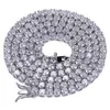 4mm 14-30 Pouces Hip Hop Tennis Chaîne Colliers Plein Diamant Long Et Collier Ras Du Cou Prong Cubic Zircon Iced Out Cz Pierre Cristal Bijoux De Mode Pour Hommes Et Femmes Cadeaux