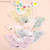 Bavoirs 6 pièces en forme de pétale bébé motif imprimé mignon bavoir en pur coton lingette anti-crachats bavoir anti-crachat pour garçons et filles bébé toutes saisons UniL231125