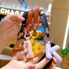Cute PU Leather A-Z Letter Keychain for Men Women Phone Lanyard Bag Pendant Car Key Chain Earbud Case Cover Accessories Gift