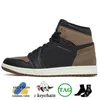 Jumpman 1 Mens Basketball Shoes Patentes de reprodução Dark Anti-Moka J1 baixo oliveiras pretas alto tamanho de tênis calçados femininos 36-47【code ：O】