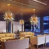 Pendant Lamps Postmodern Gold Silver LED Chandelier Living Room Bedroom Kitchen Aisle Corridor Salon Bar Metal Decoration E14