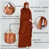 Etnische kleding moslim sets twee stukken gebed lange capuchon batwing mouwen losse maxi rokken jilbab hijab vrouwen abaya