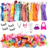 Doll Accessories 32 ItemSet Accessories=10 Pcs Clothes Dress4 Glasses6 Plastic Necklace2 Handbag10 Pairs Shoes for doll 230424