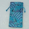Gift Wrap 50pcs Custom Long Drawstring Silk Pouches Wholesale Chinese Brocade Ethnic Bags With Lined Satin Cloth Pouch Jewelry