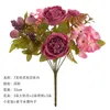 Flores decorativas simulação vintage hidrangea peony vaso doméstico flor falsa mrmrs adoro decoração de casamento na parede artificial diy