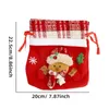 Christmas Decorations Gift Bags Santa Claus Elk Doll Holiday With Bell Ornaments Stocking Bag Drawstring Pouch