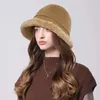 Berets Autumn/Winter Fashion Hat Women's Bucket To Modify The Face Shape And Slimming Basin Fisherman's Imitation Lamb Hair