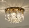 Lampki sufitowe Nowoczesne luksusowe okrągłe kryształ do salonu Restauracja sypialnia Villa Prism LED Shine połysk lampa wewnętrzna