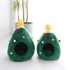 kennels pens Cat Bed Christmas Tree Covered Cave Washable Pet Sofa with Removable Cushion for Small Dogs Cats Puppies Cat Bed 231124