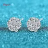 Stud Smyoue 3mm Full Studs örhängen för kvinnor 7 Stones Sparkling Flower Wedding Jewelry S925 Sterling Silver Earring GRA 230425