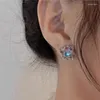 Boucles d'oreilles tendance légères en pierre de lune, petite fleur irrégulière pour femmes et filles, accessoires bijoux de mariage simples à la mode