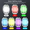 Télécommande sans fil LED lumière stroboscopique 7 couleurs lampe d'avertissement Anti-Collision lumière USB charge pour moto voiture vélo Scooter