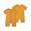 Zachte bamboe vezel baby ritssluiting romper zomer korte mouw babyjongen meisje kleren nieuw geboren oneesies baby jumpsuit meisjes pyjama's pyjama