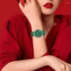 Armbanduhren Erweiterte Damenuhr Mode wasserdichte Damenuhr Vintage Eleganz Luxus kleine grüne Quarzuhren Mädchen Geburtstagsgeschenk