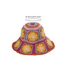 Berets Crochet Flower Pattern Bucket Hat Multicolor Foldable Wide Brim Anti-uv Cap