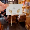 Baumeln Ohrringe Fransen Bogen Für Frauen Lange Luxus Kristalle Schmetterling Stud Ohrring 2023 In Koreanische Mode Freundin Schmuck