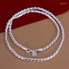 Kedjor grossist 925 sterling silver halsband pendelle smycken tillbehör män vridna repkedja halsband för kvinnor 2023