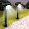 Lampes à gazon Lumière solaire extérieure RVB étanche capteur de mouvement lampe au sol chemin solaire lumières éclairage LED pour pelouse cour jardin paysage Q231125