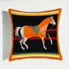 New Light Luxury Horse Series Square Pillow Holland Velvet Super Soft Sample Room Decoration Printing Cushion Cover