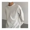 T-shirts pour hommes printemps automne coton col rond à manches longues T-Shirt Simple ample décontracté haute rue sweat fond vêtements masculins