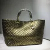 Borse da sera Borsa tote per maglieria a punto croce Borsa da donna di lusso in pelle intrecciata colorata lucida estiva di grande capacità