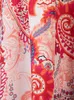 Plus storlek klänningar finjani kvinnor klädklänning blommig tryck guipure spets insats rufsed hem sommaren för 2023