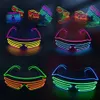 Outros suprimentos de festa festiva Óculos brilhantes LED Gafas Luminous Bril Neon Christmas Glow Óculos de sol piscando luz de vidro para trajes de adereços 231124