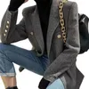 Cappotto da donna in lana a spina di pesce da donna in lana con motivo a spina di pesce, giacca da donna, lunghezza media, ispessimento, elegante, moda, autunno inverno, cappotto