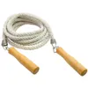 Jump Ropes 5/7/10m Sports Skipping Rope Cotton Hemp Skipping Rope Wooden Handle Durable Jumping Cord Long Multiplayer Fitness Rope P230425