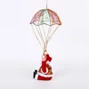 Party Favor 1pc Christmas Electric Santa Claus Hanging Parachute Somersault Creative Music Xmas Decor Kid Toy Gift