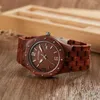 Armbandsur Waterproof Wood Watch Men Quartz Watches Wood Band Kalender Analog Male Elegant Relogio 2023