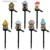 Rasenlampen Kreative Solar Harz Pilz Haus Licht Im Freien Wasserdichte LED Cartoon Boden Stecker Licht Garten Dekoration Rasen Landschaft Lampe Q231125