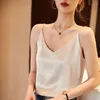 Débardeurs pour femmes été haut court femmes Camis soie Satin réservoir Camisole sans manches gilet Roupas Femin recadrée Croo liant Trans