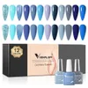 Nagelgel 12st/kit venalisa gel nagellack ankomst naken färg eleganc rosa full täckning reflekterande gel pigment nagelkonst manikyr 231124