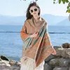 Lenços 2023 Cashmere Caju Jacquard Lenço Grande Xale para Mulheres Moda Grosso Inverno Quente Pashmina Malha Borla Cobertor Bandana