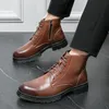 Hommes pointu rétro mode à lacets fermeture éclair Brogue bottines concepteur britannique Botas tendance décontracté haut haut Punk Rock chaussures