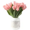 Fiori decorativi 10PCS Tulipani da giardino artificiali Fiore di tocco reale per decorazioni di nozze domestiche Decorazione di bouquet finti